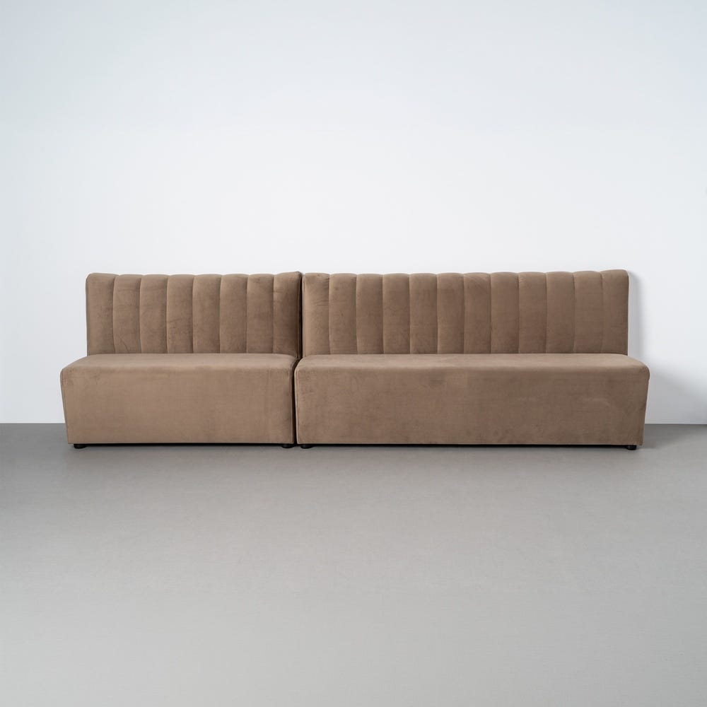 Banco Tapizado Marrón para Comedor y Hostelería de Tejido Premium 180 x 60 x 90 cm - Imagen 10