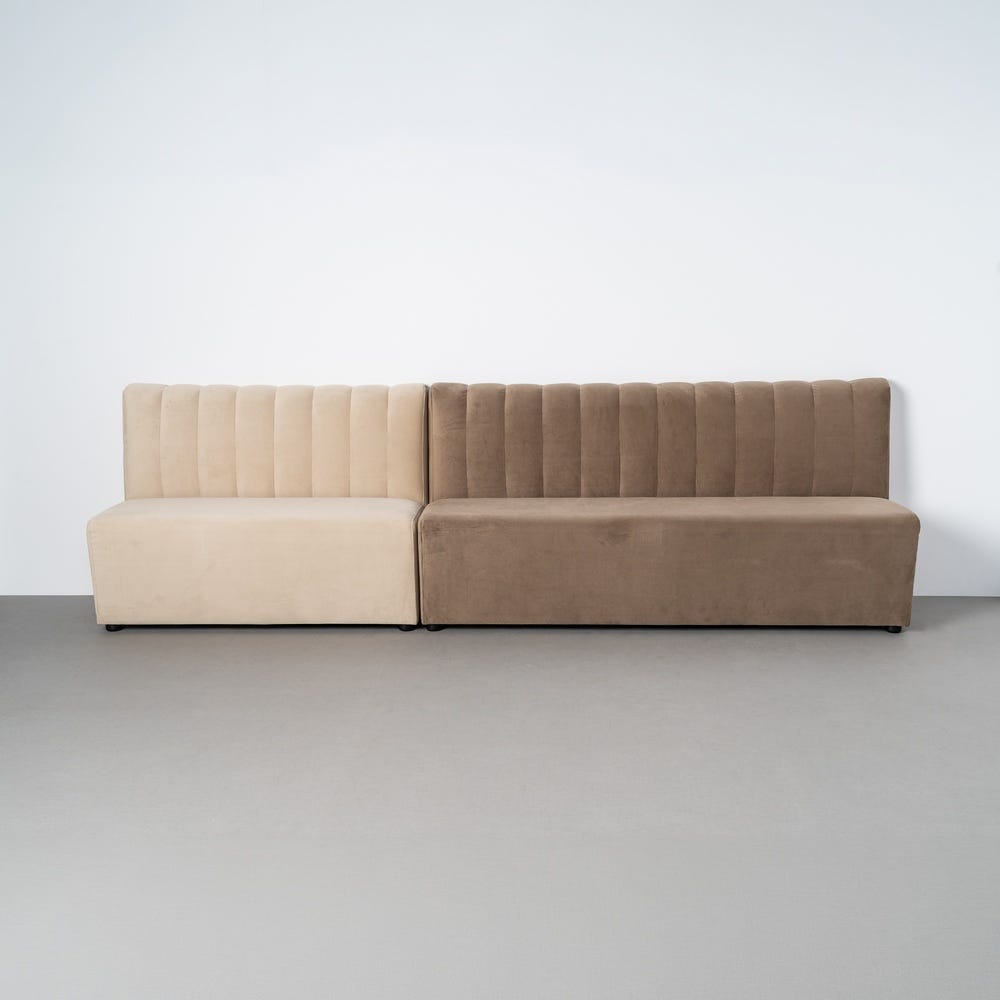 Banco Tapizado Marrón para Comedor y Hostelería de Tejido Premium 180 x 60 x 90 cm - Imagen 11