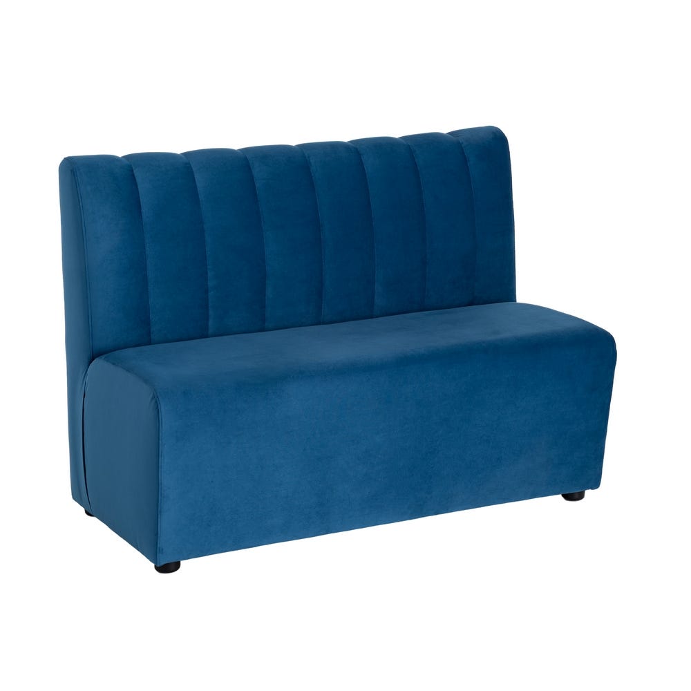 Banco Tapizado Azul para Comedor y Hostelería de Tejido Elegante 120 x 60 x 90 cm - Imagen 2