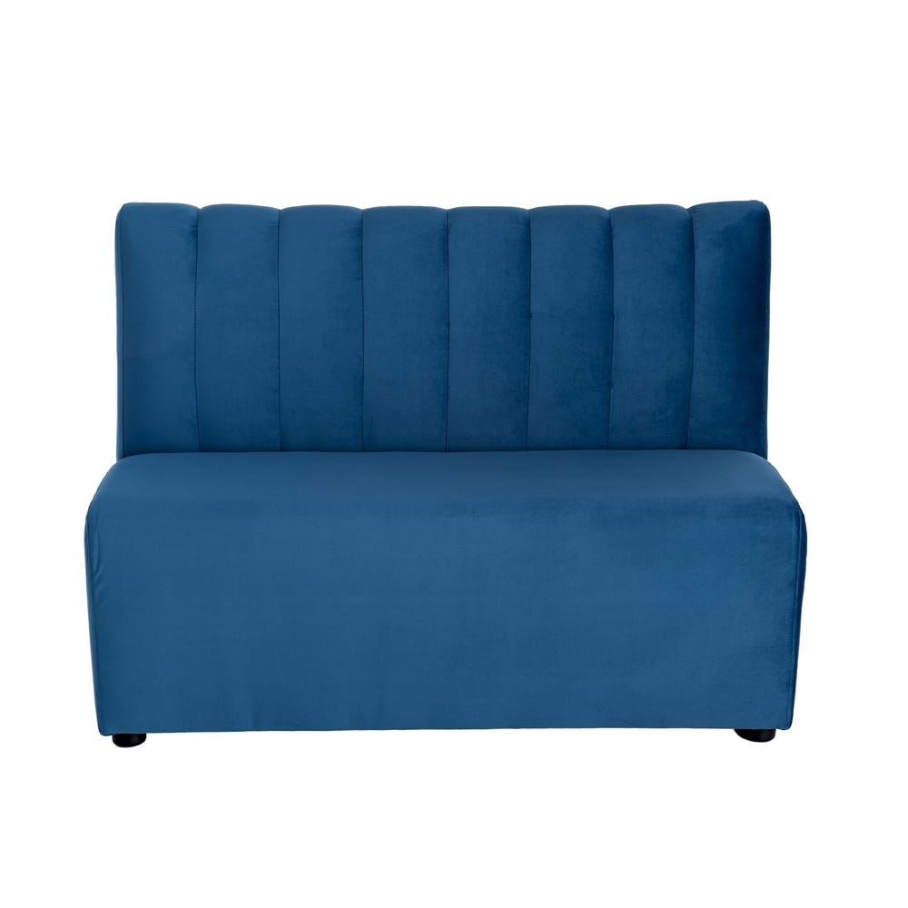 Banco Tapizado Azul para Comedor y Hostelería de Tejido Elegante 120 x 60 x 90 cm - Imagen 3