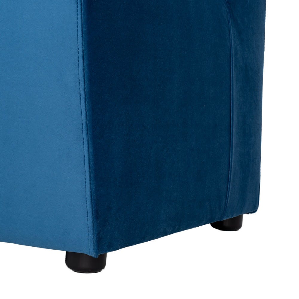 Banco Tapizado Azul para Comedor y Hostelería de Tejido Elegante 120 x 60 x 90 cm - Imagen 9