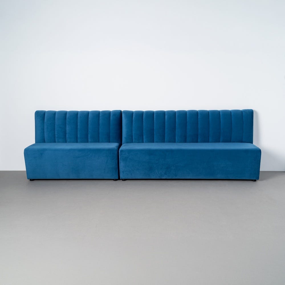 Banco Tapizado Azul para Comedor y Hostelería de Tejido Elegante 120 x 60 x 90 cm - Imagen 10