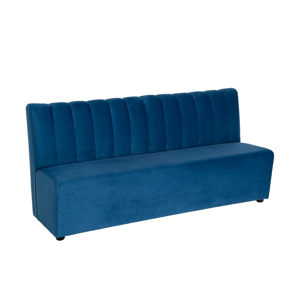 Banco Tapizado Azul Grande para Comedor y Hostelería de Tejido Premium 180 x 60 x 90 cm - Imagen 2